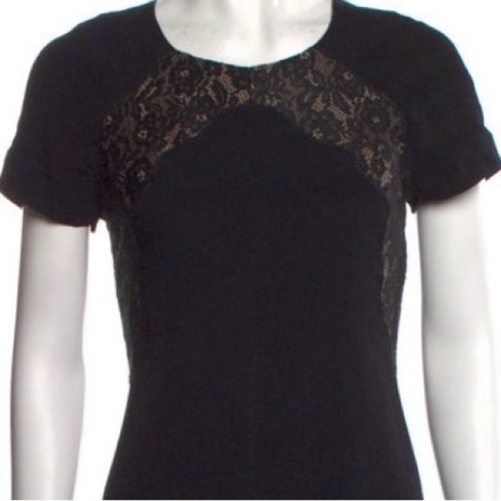 Rebecca Taylor Black Dress with Lace Trim